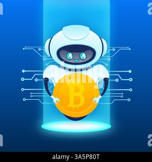 Trading bot. Stock trading concept. Artificial intelligence. Abstract background Stock Vector