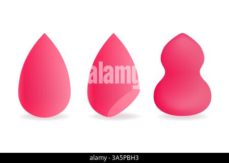 Modern illustration with colorful beauty blender up on soft white background. Modern vector illustration. Stock Vector