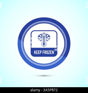 Keep frozen icon design illustration, Frozen product badge label sign, Button design Stock Vector