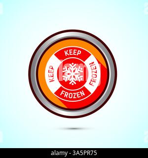 Keep frozen icon design illustration, Frozen product badge label sign, Button design Stock Vector