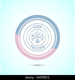 Keep frozen icon design illustration, Frozen product badge label sign, Button design Stock Vector