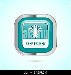 Keep frozen icon design illustration, Frozen product badge label sign, Button design Stock Vector