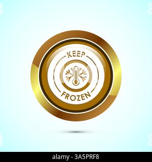Keep frozen icon design illustration, Frozen product badge label sign, Button design Stock Vector