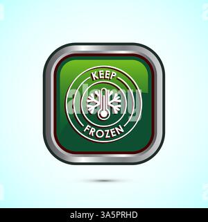Keep frozen icon design illustration, Frozen product badge label sign, Button design Stock Vector