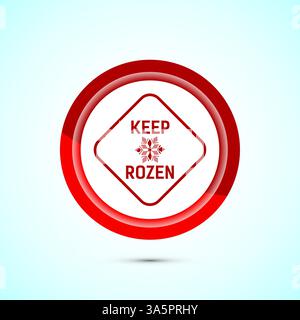 Keep frozen icon design illustration, Frozen product badge label sign, Button design Stock Vector