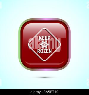 Keep frozen icon design illustration, Frozen product badge label sign, Button design Stock Vector