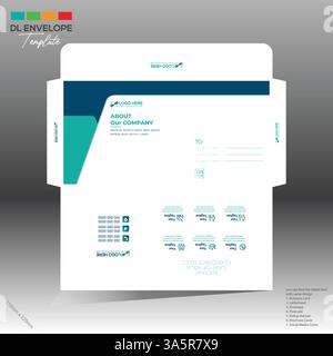4 colored vector made envelope design for corporate and any best company use Stock Vector