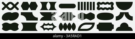 Trendy vector shapes set in Y2K aesthetics Stock Vector