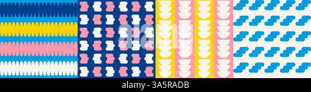 Seamless geometric pattern collection. Stock Vector