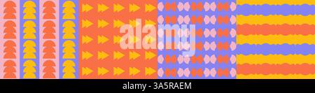 Seamless geometric pattern collection. Stock Vector