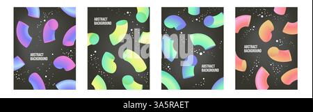 Trendy cover set. Abstract 3d fluid shapes Stock Vector