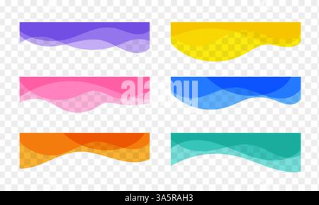 Abstract wavy decor elements collection Stock Vector