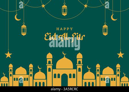 Eid al fitr flat design background Stock Vector