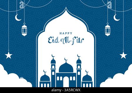 Eid al fitr flat design background Stock Vector