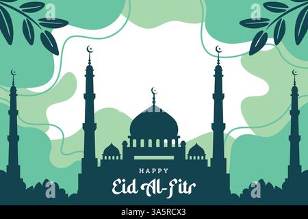 Eid al fitr flat design background Stock Vector