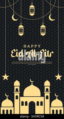 Eid al fitr flat design background Stock Vector