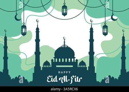Eid al fitr flat design background Stock Vector