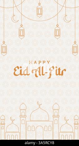 Eid al fitr flat design background Stock Vector