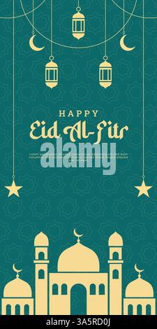 Eid al fitr flat design background Stock Vector