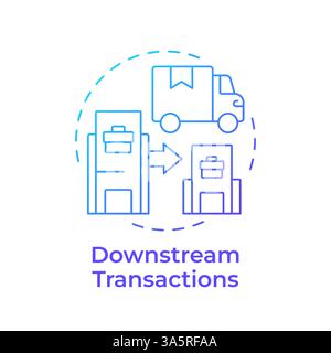 Downstream transactions blue gradient concept icon Stock Vector