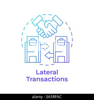 Lateral transactions blue gradient concept icon Stock Vector