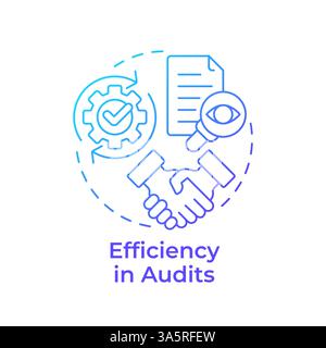 Efficiency in audits blue gradient concept icon Stock Vector