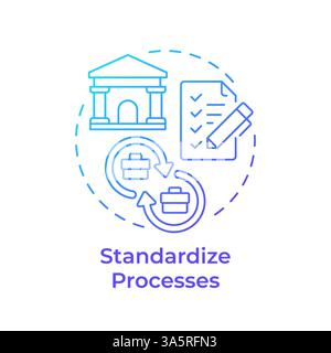 Standardize processes blue gradient concept icon Stock Vector