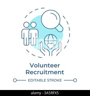 Volunteer recruitment soft blue concept icon Stock Vector