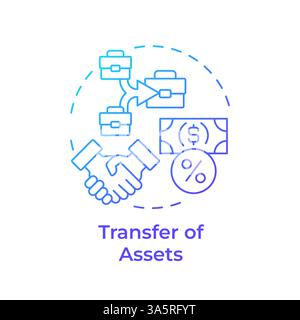 Transfer of assets blue gradient concept icon Stock Vector