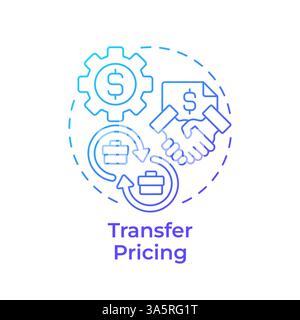 Transfer pricing blue gradient concept icon Stock Vector