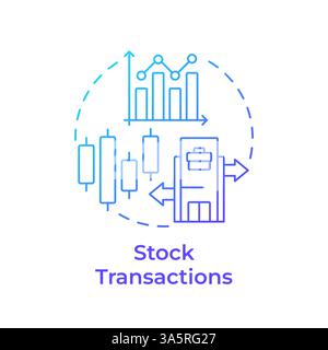 Stock transactions blue gradient concept icon Stock Vector