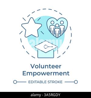 Volunteer empowerment soft blue concept icon Stock Vector
