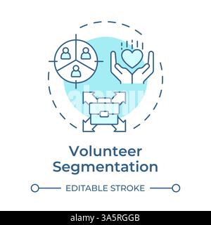 Volunteer segmentation soft blue concept icon Stock Vector