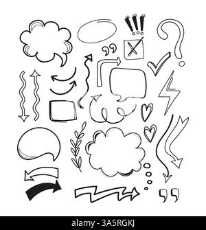 Graphic element vector. Design element. Hand drawn doodle. Marker pen highlight. Stock Vector