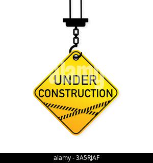 Vintage banner for web site design. 3d under construction for concept design. Vector stock illustration. Stock Vector