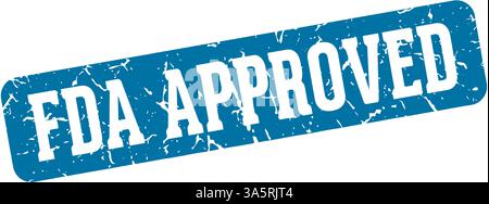 fda approved stamp. fda approved rectangular sign isolated on transparent background Stock Vector