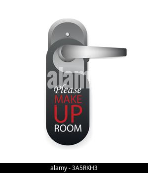 Please make up room sign on whte background. Vector illustration. Stock Vector