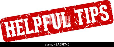 helpful tips stamp. helpful tips rectangular sign isolated on transparent background Stock Vector