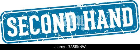 second hand stamp. second hand rectangular sign isolated on transparent background Stock Vector