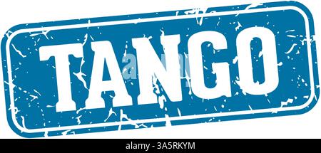 tango stamp. tango rectangular sign isolated on transparent background Stock Vector