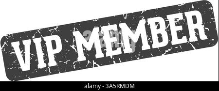 vip member stamp. vip member rectangular sign isolated on transparent background Stock Vector