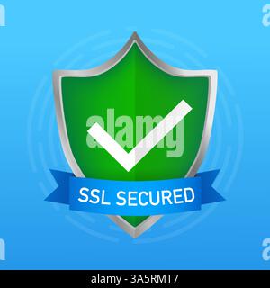Ssl secure on white background. Protection icon vector. Information icon vector. Data protection. Stock Vector