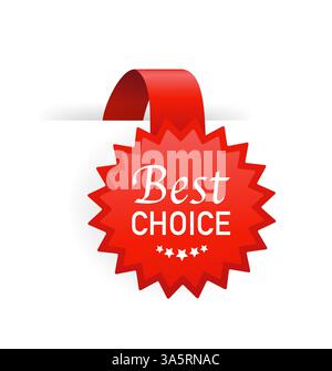 Best choice badge in flat style on white background. Best choice banner, great design for any purposes. Discount banner promotion template. Business Stock Vector