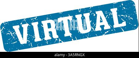 virtual stamp. virtual rectangular sign isolated on transparent background Stock Vector