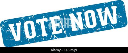 vote now stamp. vote now rectangular sign isolated on transparent background Stock Vector