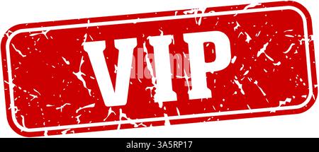 vip stamp. vip rectangular sign isolated on transparent background Stock Vector