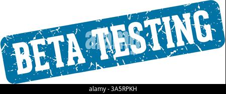 beta testing stamp. beta testing rectangular sign isolated on transparent background Stock Vector