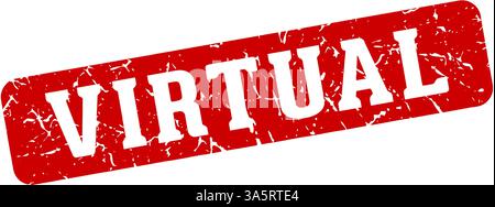 virtual stamp. virtual rectangular sign isolated on transparent background Stock Vector