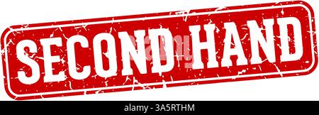 second hand stamp. second hand rectangular sign isolated on transparent background Stock Vector