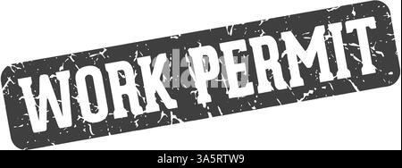 work permit stamp. work permit rectangular sign isolated on transparent background Stock Vector